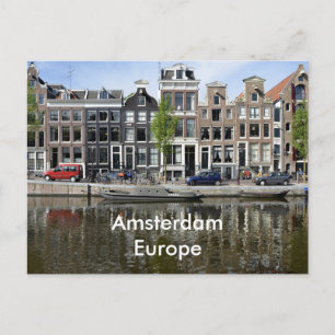 Amsterdam Europe Vintage Travel Tourism Toevoegen Briefkaart