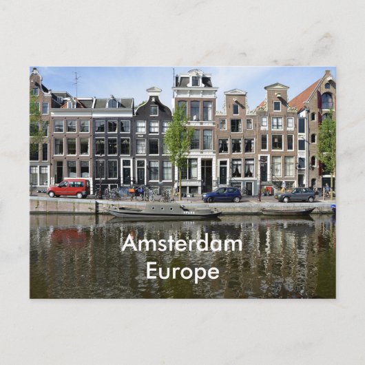 Amsterdam Europe Vintage Travel Tourism Toevoegen Briefkaart (Voorkant)