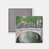 Amsterdam Fietsen Bridge Koelkast Magnet (Voorkant / Achterkant)
