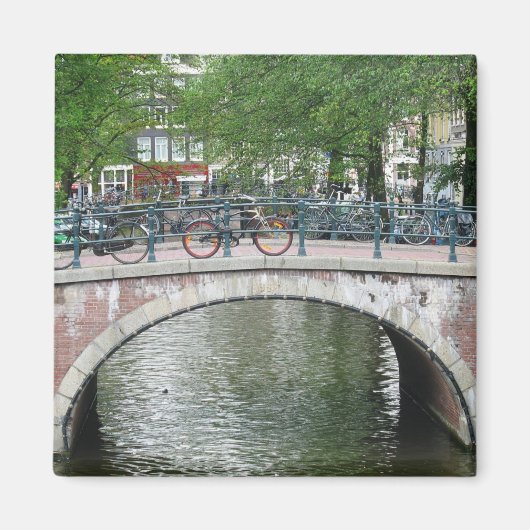Amsterdam Fietsen Bridge Koelkast Magnet (Voorkant)