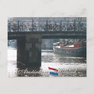 Amsterdam fietsen op het Briefkaart Bridge Holland