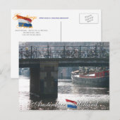 Amsterdam fietsen op het Briefkaart Bridge Holland (Voorkant / Achterkant)