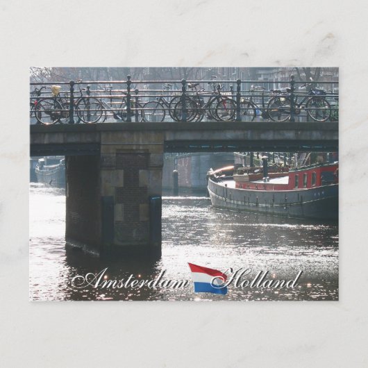 Amsterdam fietsen op het Briefkaart Bridge Holland (Voorkant)
