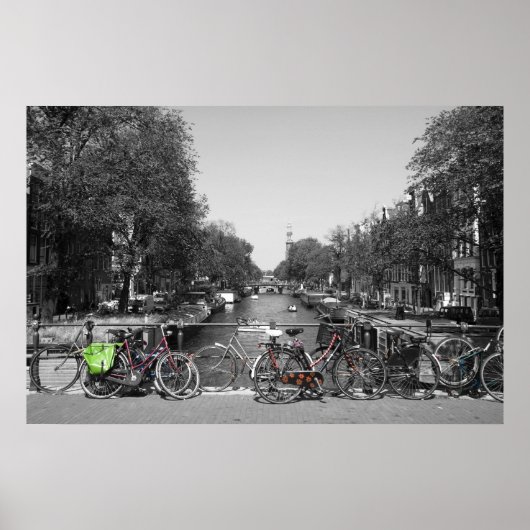 Amsterdam fietsen poster (Voorkant)