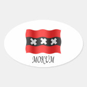 Amsterdam flag + Mokum Ovale Sticker (Voorkant)