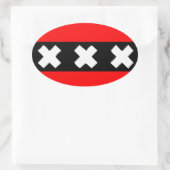 Amsterdam flag ovale sticker (Tas)
