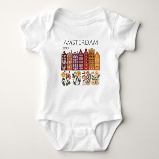 Amsterdam Floral Canal Houses Romper (Voorkant)