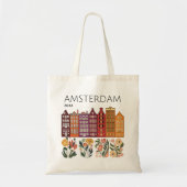 Amsterdam Floral Canal Houses Tote Bag (Voorkant)