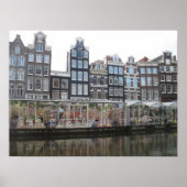 Amsterdam Flower Market Canal Houses Photo Poster (Voorkant)