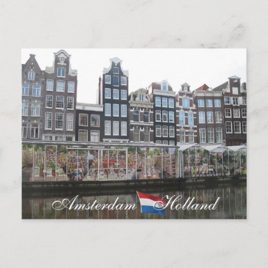 Amsterdam Flower Market Holland Postcard Briefkaart (Voorkant)