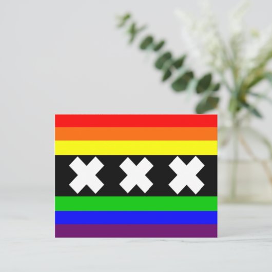 Amsterdam Gay Pride Flag Briefkaart (Staand voorkant)
