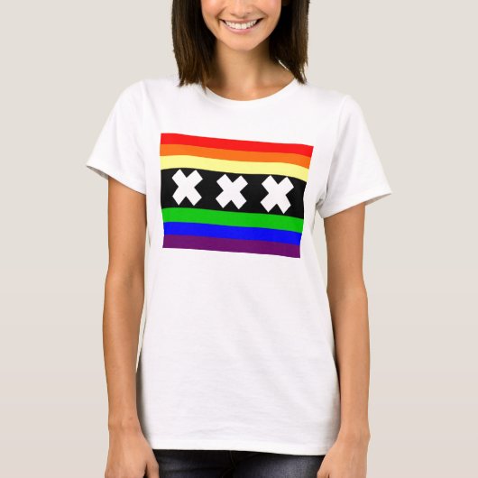Amsterdam Gay Pride Flag T-shirt (Voorkant)
