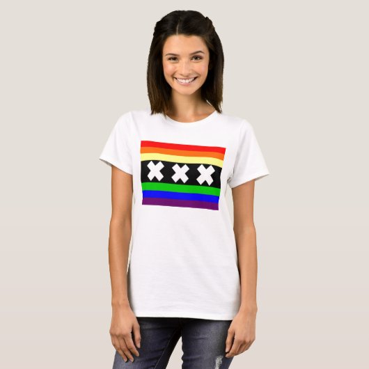 Amsterdam Gay Pride Flag T-shirt (Voorkant volledig)