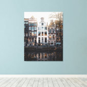 Amsterdam Gebouwen op het Kanaal, Stretched Canvas (Insitu (Houten vloer))
