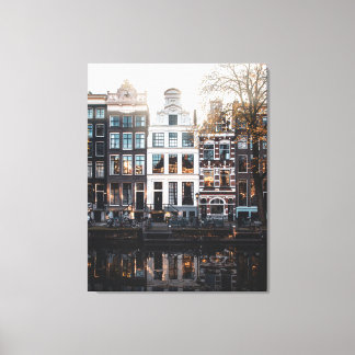 Amsterdam Gebouwen op het Kanaal, Stretched Canvas