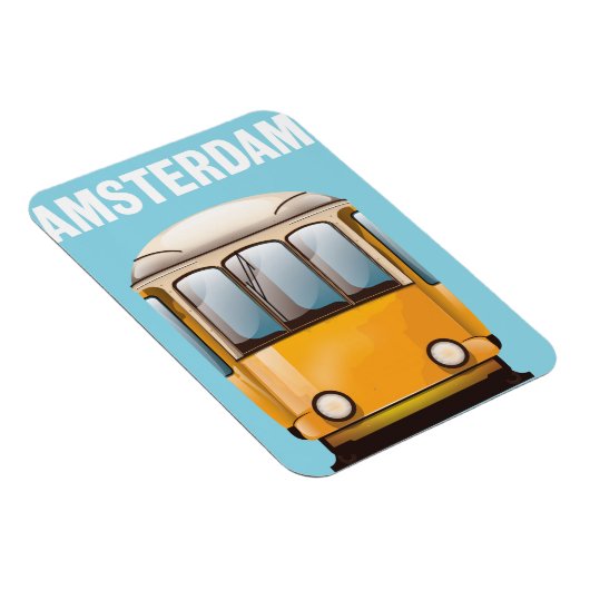 Amsterdam gele reizigersposter tram magneet (Rechterzijde)