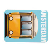 Amsterdam gele reizigersposter tram magneet (Horizontaal)