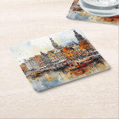 Amsterdam, gestrekte print kartonnen onderzetters (Schuin)