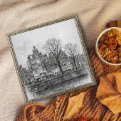 Amsterdam Gracht Stadsgezicht – Handgetekende Sche Poster