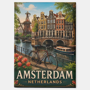 🧲 Amsterdam Grachten Vakantieherinnering Nederlan Magneet