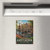 🧲 Amsterdam Grachten Vakantieherinnering Nederlan Magneet (Insitu (Vaatwasser))