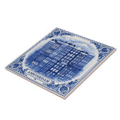 Amsterdam grachtenhuizen Delft Blue stijl tegel Tegeltje (Zijkant)