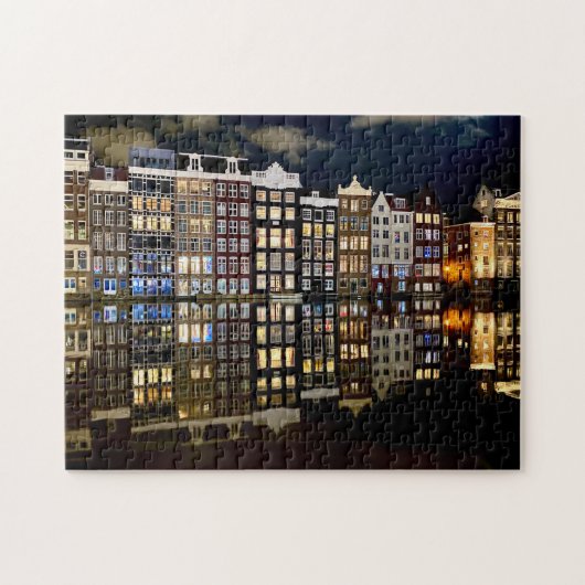 Amsterdam grachtenhuizen legpuzzel (Horizontaal)