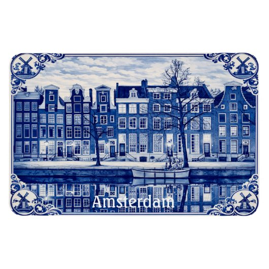 Amsterdam grachtenhuizen magneet (Horizontaal)