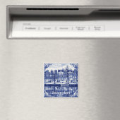 Amsterdam grachtenhuizen vierkante magneet (Insitu (Vaatwasser))