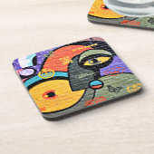 Amsterdam Graffiti, kleurrijk en cool, Bier Onderzetter (Linkerzijde)