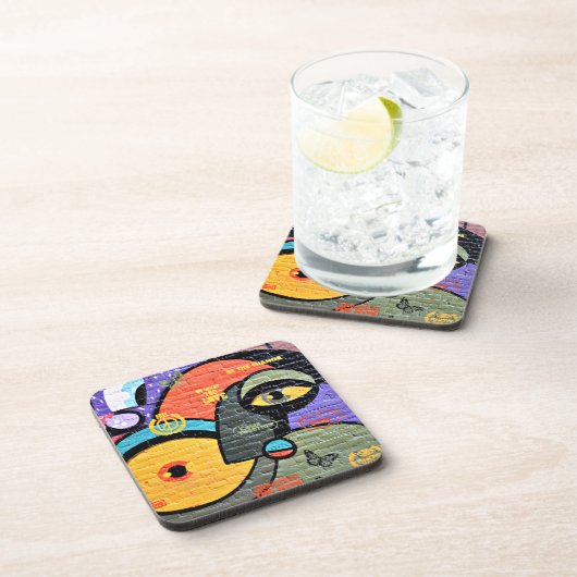 Amsterdam Graffiti, kleurrijk en cool, Bier Onderzetter (Rechterzijde)