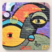 Amsterdam Graffiti, kleurrijk en cool, Bier Onderzetter (Voorkant)