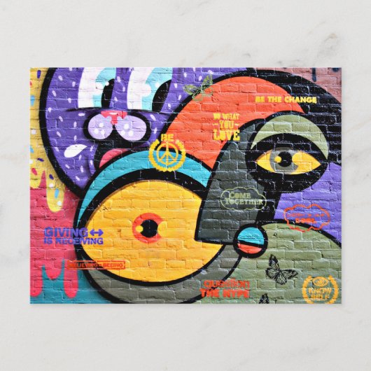 Amsterdam Graffiti, kleurrijk en cool, Briefkaart (Voorkant)