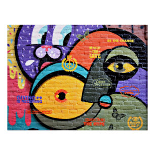 Amsterdam Graffiti, kleurrijk en cool, Perfect Poster