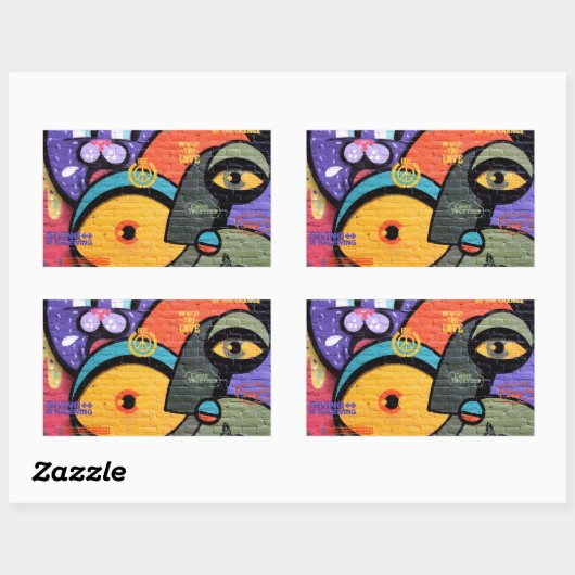 Amsterdam Graffiti Rechthoekige Sticker (Vel)