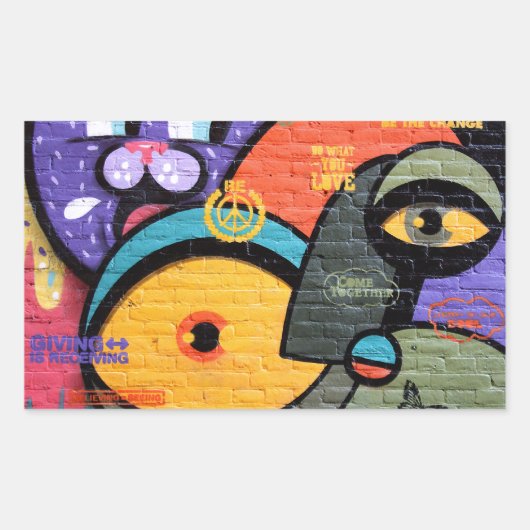 Amsterdam Graffiti Rechthoekige Sticker (Voorkant)