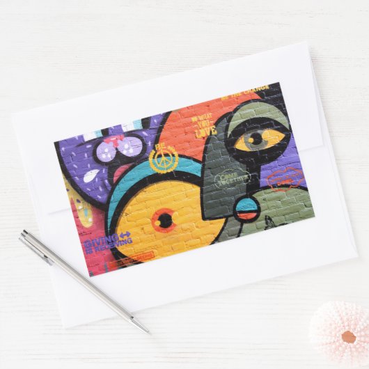 Amsterdam Graffiti Rechthoekige Sticker (Envelop)