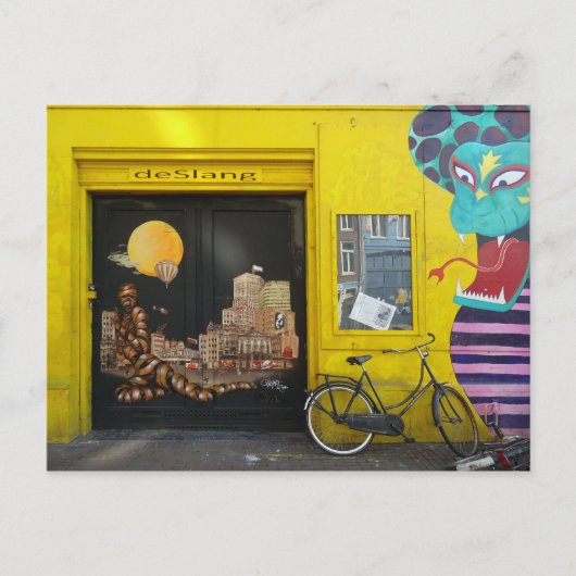 Amsterdam Graffiti Street Art Nr. 4 - Snake Briefkaart (Voorkant)