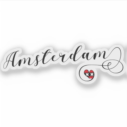 Amsterdam Heart Flag Sticker (Voorkant)