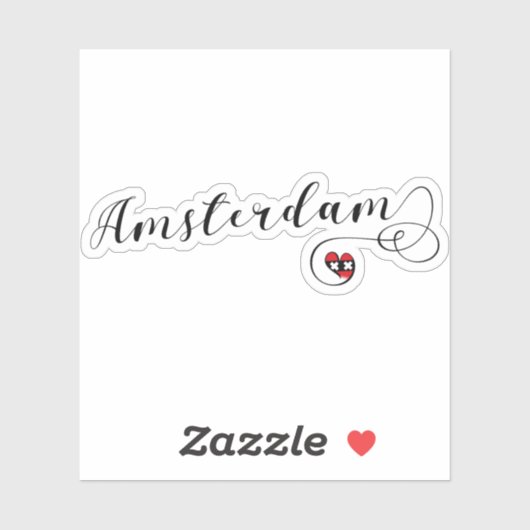 Amsterdam Heart Flag Sticker (Vel)