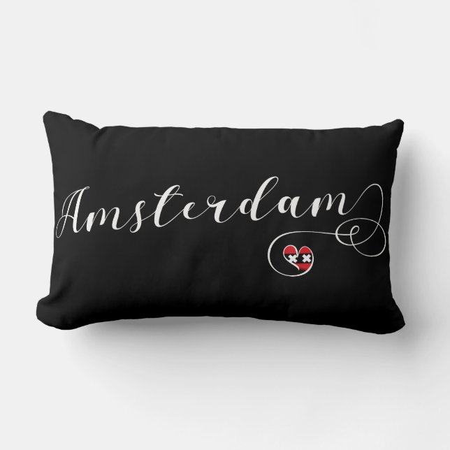 Amsterdam Heart Throw Cushion, Nederland Kussen (Voorkant)