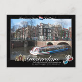 Amsterdam Holland 3D Anaglyph Briefkaart (Voorkant)