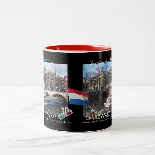 Amsterdam Holland 3D Anaglyph Mok (Center)