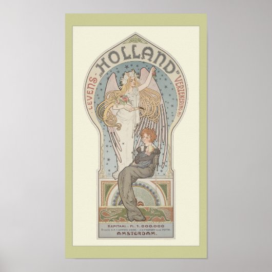 Amsterdam, Holland Art Nouveau Poster (Voorkant)