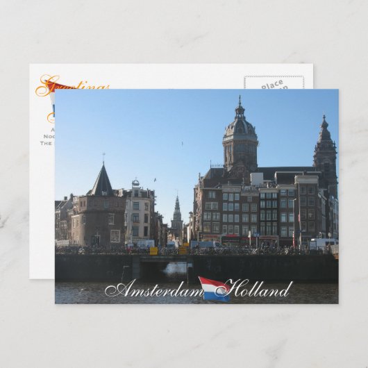 Amsterdam Holland Briefkaart (Voorkant / Achterkant)