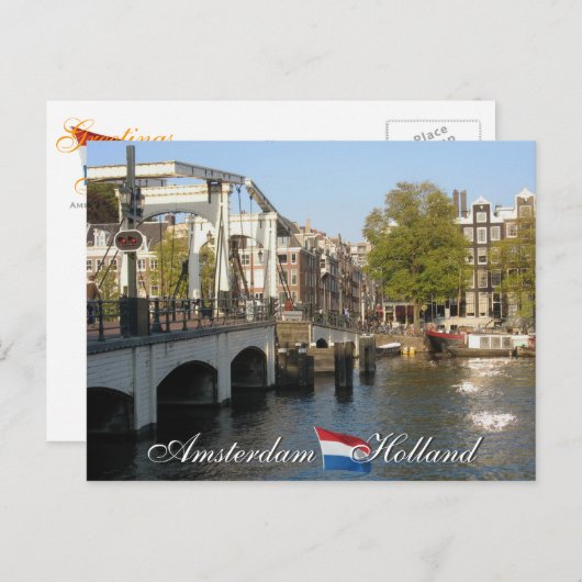 Amsterdam Holland Briefkaart (Voorkant / Achterkant)