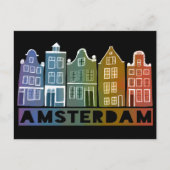 Amsterdam Holland Canal Houses Travel Colorful Briefkaart (Voorkant)