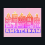 Amsterdam Holland Canal Houses Travel Colorful Briefkaart<br><div class="desc">Verzend een bericht met dit zoete whimsical Amsterdam patroonkunst briefkaart.U kunt het aanpassen en tekst ook veranderen of toevoegen. Voeg je eigen tekst aan de achterkant toe. Bekijk mijn winkel voor veel meer kleuren en patronen! En meer overeenkomende items zoals tassen, stickers, magneten, petten en t - shirts. Laat me...</div>
