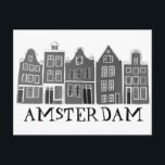 Amsterdam Holland Canal Houses Travel Cute Briefkaart<br><div class="desc">Verzend een bericht met dit zoete whimsical Amsterdam patroonkunst briefkaart.U kunt het aanpassen en tekst ook veranderen of toevoegen. Voeg je eigen tekst aan de achterkant toe. Bekijk mijn winkel voor veel meer kleuren en patronen! En meer overeenkomende items zoals tassen, stickers, magneten, petten en t - shirts. Laat me...</div>