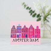 Amsterdam Holland Canal Houses Travel Europe Briefkaart (Staand voorkant)